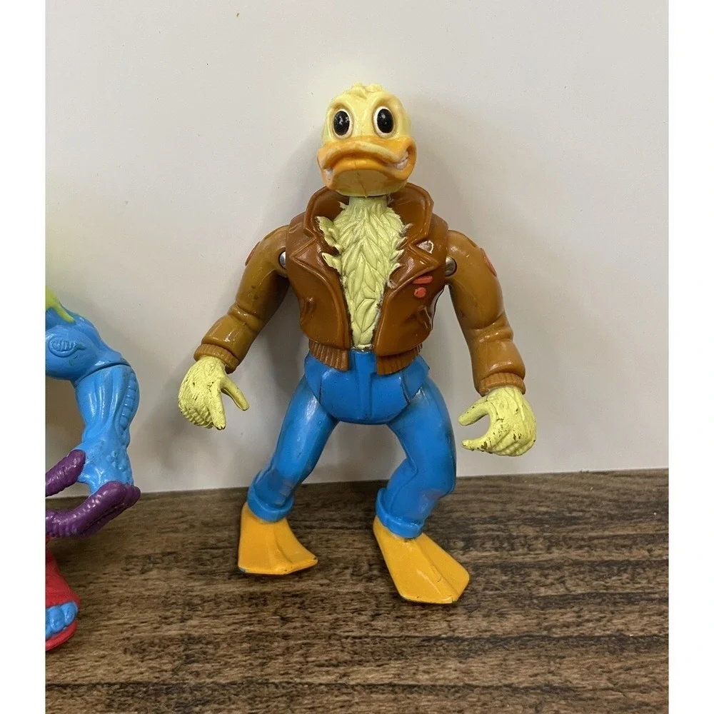 Vintage TMNT Broken Damaged Action Figure Lot Wyrm Cyber Samurai Ace Duck Leo